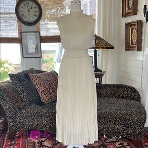 Nanette Lepore Cream Pleated Dress